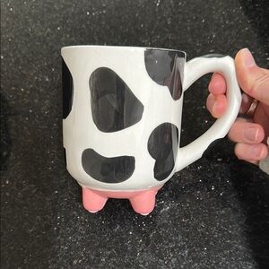Cow Print Mug with Pink Accents
